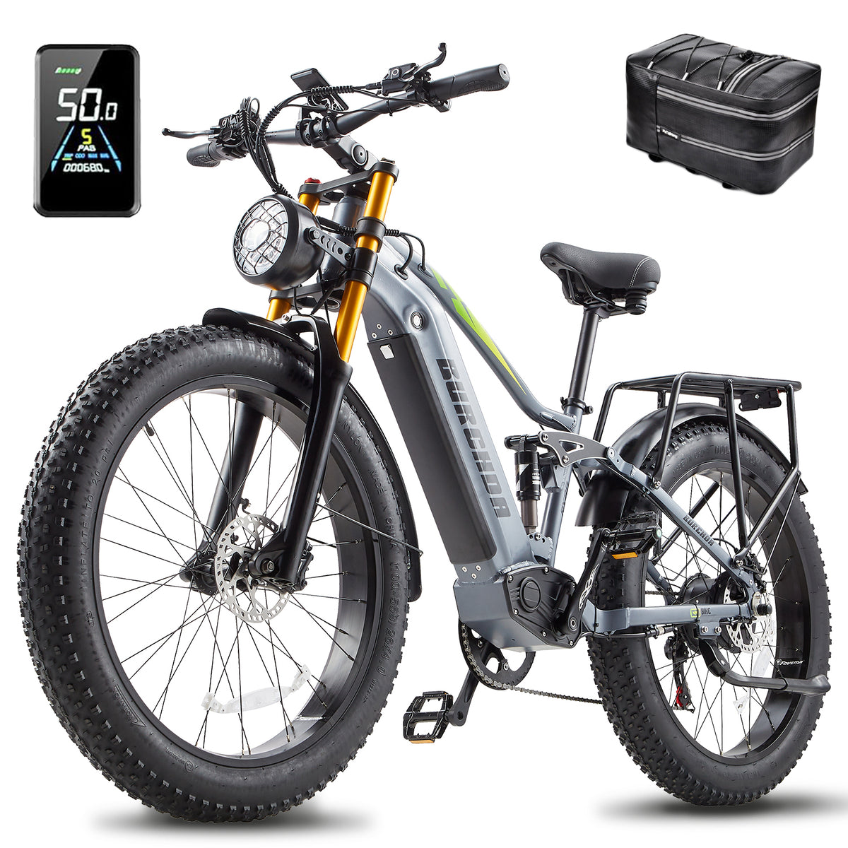 BURCHDA RX80 Electric mountain bike 1000W, 48V20AH lithium battery, 26 inch 4.0 fat tyres